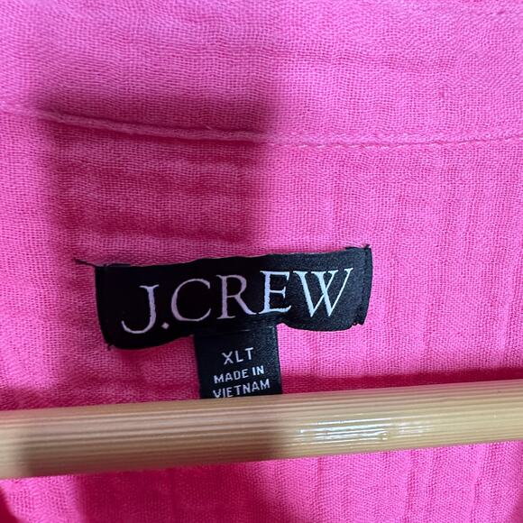 J. CREW V-Neck Shirt-Dress in Soft Gauze Bubblegum Pink Sz XL Tall $138 {MM52} - Picture 4 of 6